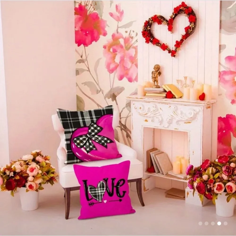 Unisex Unbranded Pillowcase Set Valentine's Day Pink